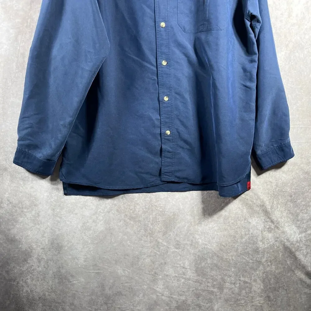 The North Face‎ Shirt Mens XL Navy Blue Button Down Long Sleeves Outdoor A412